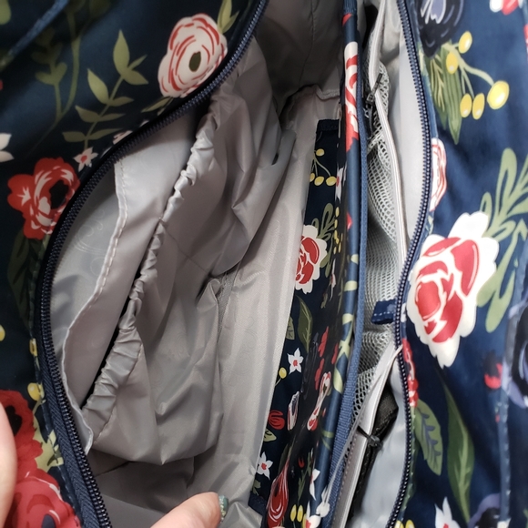 Jujube Encore Tote Midnight Posy NEW Diaper Bag Insulated Changing Pad Straps - Picture 8 of 14